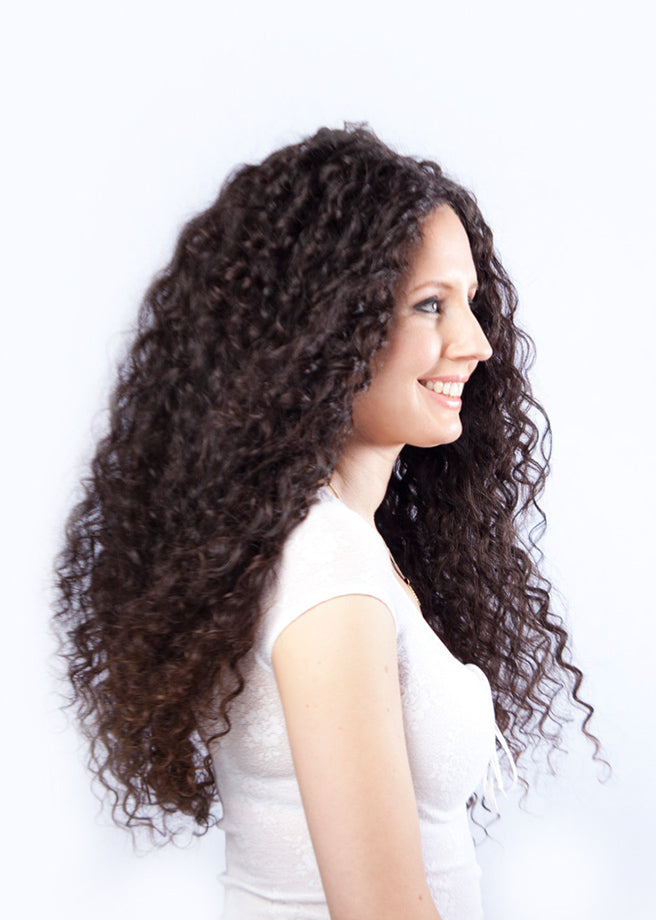 Double Drawn Curly Weft Hair